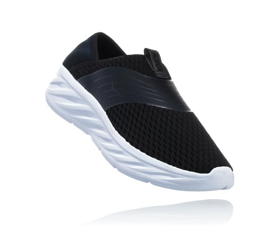 Hoka One One Ora Recovery Sandaler Dam - Svarta/Vita - RJTNX-2780